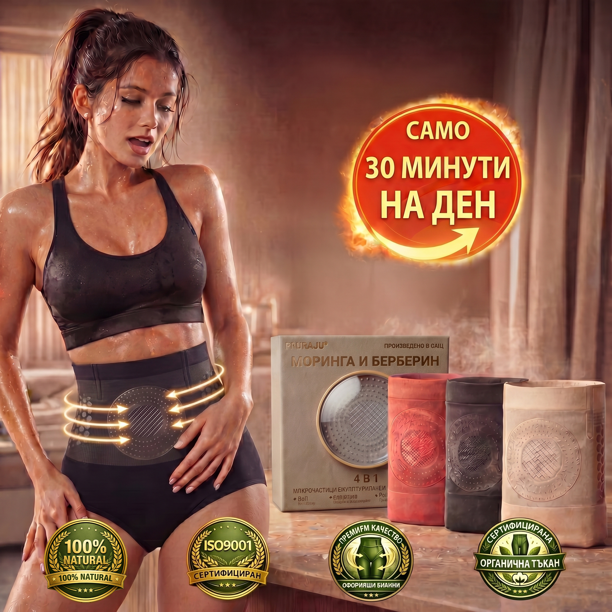 Официален магазин на марката | ✅𝑷𝑨𝑼𝑹𝑨𝑱𝑼® МОРИНГА И БЕРБЕРИН 4IN1 Микро-частица Скулптура и Изгаряне на мазнини Кратко✨